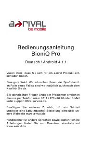 Bedienungsanleitung A-rival BioniQ Pro Tablet