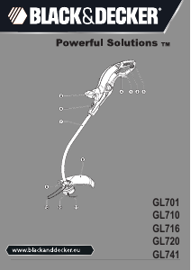 Manual Black and Decker GL720 Aparador de relva