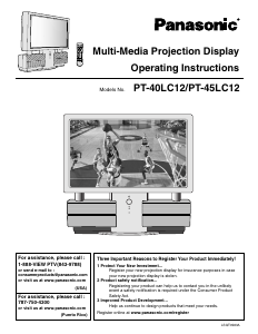 Handleiding Panasonic PT-45LC12 Televisie