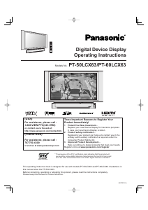 Manual Panasonic PT-50LCX63 Television