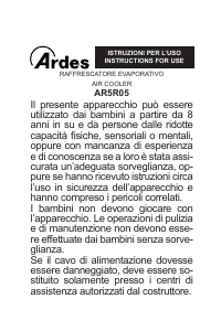 Manuale Ardes AR5R05 Condizionatore d’aria