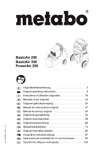 Manuale Metabo BasicAir 250 Compressore