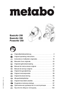 Manuale Metabo BasicAir 350 Compressore