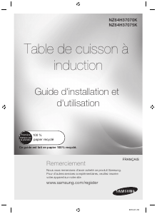 Mode d’emploi Samsung NZ64H37075K/EF Table de cuisson