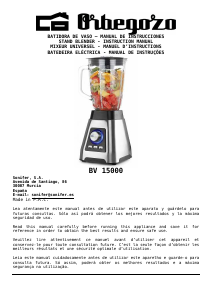 Manual Orbegozo BV 15000 Liquidificadora