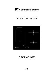 Mode d’emploi Continental Edison CECPI4DUOZ Table de cuisson