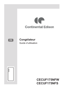 Mode d’emploi Continental Edison CECUF175NFS Congélateur