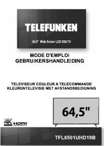 Mode d’emploi Telefunken TFL6501UHD19B Téléviseur LED