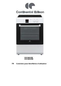 Mode d’emploi Continental Edison CECI603ZB Cuisinière