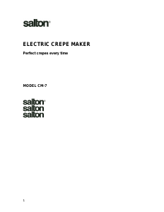 Manual Salton CM7 Crepe Maker