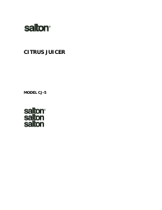 Manual Salton CJ5 Citrus Juicer