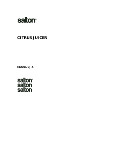 Bruksanvisning Salton CJ5 Citruspress