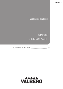 Mode d’emploi Valberg CG604CCSVET Cuisinière