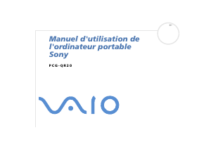 Mode d’emploi Sony Vaio PCG-QR20 Ordinateur portable