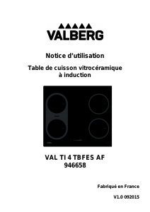 Mode d’emploi Valberg VAL TI 4 TBFES AF Table de cuisson