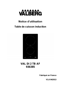 Mode d’emploi Valberg VAL DI 2 TB AF Table de cuisson