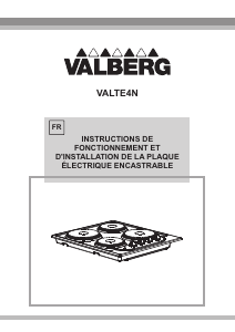 Mode d’emploi Valberg VAL TE 4 B Table de cuisson