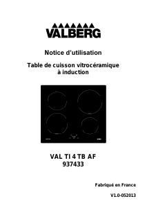 Mode d’emploi Valberg VAL TI 4 TB AF Table de cuisson