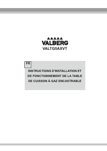 Mode d’emploi Valberg VAL TG 5 A XVT Table de cuisson