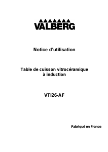 Mode d’emploi Valberg VTI26-AF Table de cuisson