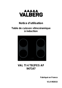 Handleiding Valberg VAL TI 4 TB2FES AF Kookplaat