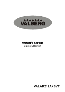 Mode d’emploi Valberg VAL AR 212+ BVT Congélateur