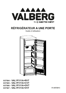 Mode d’emploi Valberg VAL 1P 311 A+ CVT Réfrigérateur