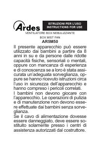 Manuale Ardes AR5M50 Umidificatore