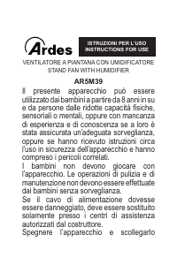 Manuale Ardes AR5M39 Umidificatore