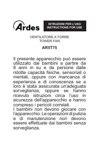 Manuale Ardes AR5T75 Ventilatore