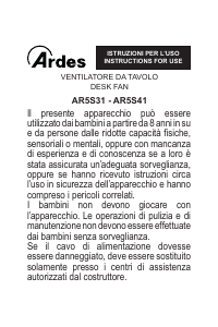 Manuale Ardes AR5S41 Ventilatore