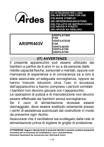 Mode d’emploi Ardes AR5PR403V Ventilateur