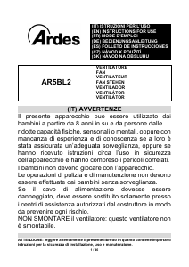 Manual de uso Ardes AR5BL2 Ventilador