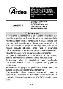 Mode d’emploi Ardes AR5F03 Ventilateur