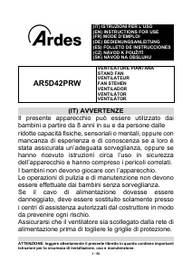 Mode d’emploi Ardes AR5D42PRW Ventilateur