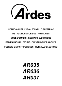 Manual Ardes AR037 Hob