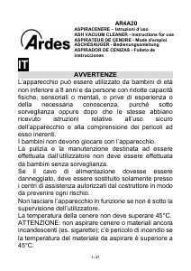 Manuale Ardes AR4A20 Aspirapolvere