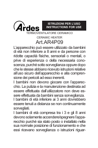 Manual Ardes AR4P09 Heater