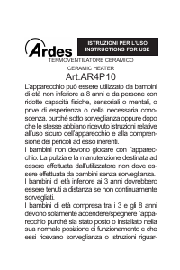 Manual Ardes AR4P10 Heater