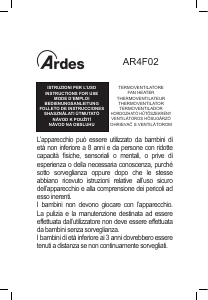 Manuale Ardes AR4F02B Termoventilatore