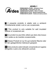 Manuale Ardes AR4BL1 Termoventilatore