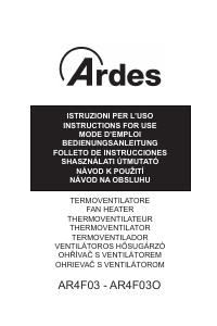Manuale Ardes AR4F03 Termoventilatore