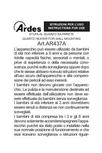 Manuale Ardes AR437A Riscaldamento esterno