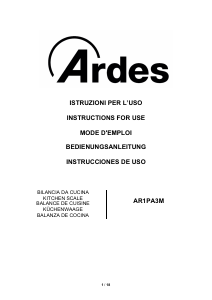 Manual de uso Ardes AR1PA3M Báscula de cocina