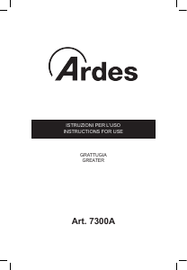 Manual Ardes AR7300A Cheese Grater