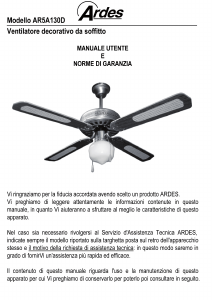 Manual Ardes AR5A130D Ceiling Fan