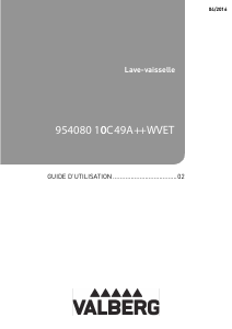 Mode d’emploi Valberg 10C49A++ WVET Lave-vaisselle