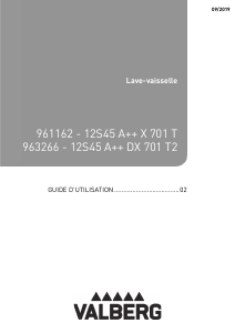 Mode d’emploi Valberg 12S45A++ DX 701 T2 Lave-vaisselle
