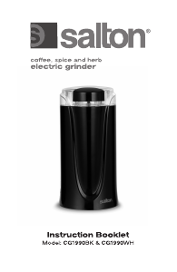 Bruksanvisning Salton CG1990BK Kaffekvarn