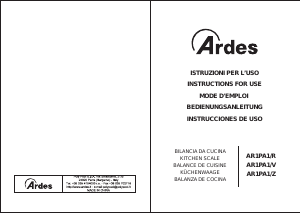 Bedienungsanleitung Ardes AR1PA1/R Küchenwaage